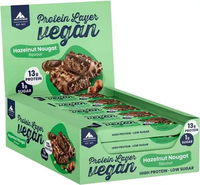 Produktbild von Multipower Protein Layer Vegan Hazelnut Nougat 15x55g