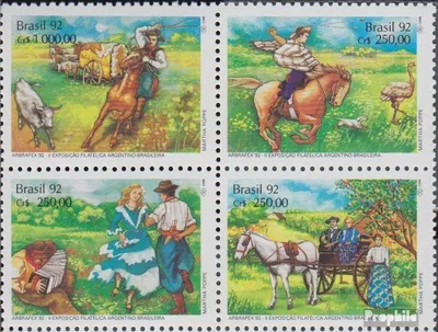 Produktbild von Briefmarken Brasilien 1992 Mi 2458y-2461y Viererblock postfrisch Briefmarkenausstellung