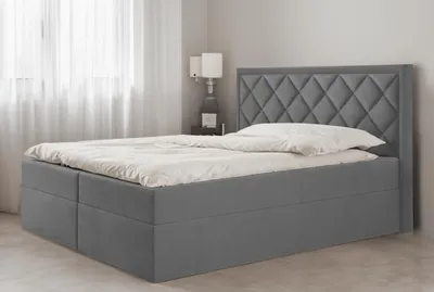 Produktbild von Bett, Boxspringbett DORMI, mit T25 Topper, Federkern, Doppelbett, Stauraum, 180x200 cm, (Dunkelgrau - Itaka 14)