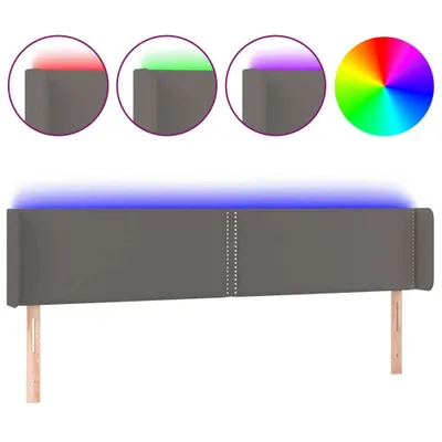 Obrázek produktu pro vidaXL LED čelo šedé 203x16x78/88 cm Imitace kůže