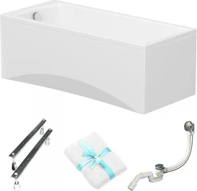 Produktbild von Cersanit | Badewanne - Rechteckbadewanne Korat - 180x80 Cm - Mit Weißer Verkleidung - Acryl - Inklusive Siphon Und Füße