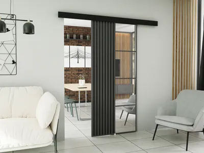 Produktbild von KIER FURNITURE Wandschiebetüren mit Spiegeln MOLI MOLI 80 - 86x205x1,6 cm - Graphit