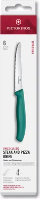 Produktbild von Swiss Classic, Steak & Pizzamesser, 6tlg, 11cm, Wellen, grün, Box