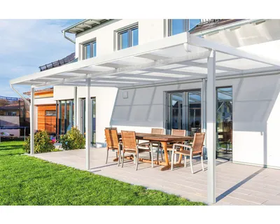 Produktbild von Terrassenüberdachung gutta Premium Polycarbonat opal 611 x 406 cm weiß