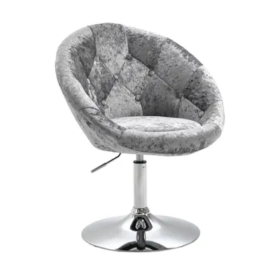Produktbild von SVITA HAVANNA Sessel Lounge Clubsessel Barhocker Drehsessel Retro Samt Silber/Silber