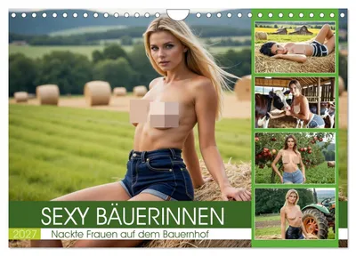 Obrázok produktu pre Sexy farmárky – Nahé ženy na farme (nástenný kalendár 2027, formát DIN A4 na šírku), mesačný kalendár CALVENDO