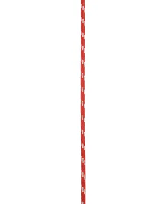 Edelrid PES Cord 4mm; rote Reepschnur für Kletteranwendungen; zeigt die Struktur und das Design der Schnur.
