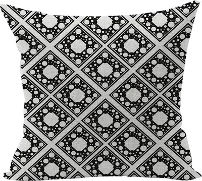 Produktbild von 1 Kissenhülle Geometrische Muster Kissenbezug Dekokissen Leinenstruktur Zierkissen-Hülle, Größe:45x45cm, Motiv:Geometrisches Muster 4