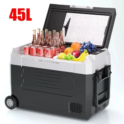 Imagen del producto de Nevera portátil con compresor - 45 litros - Zona doble - De -20°C a 20°C - Con ruedas y alimentación de 12V/230V