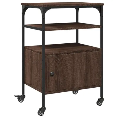 Produktbild von Druckerständer 3 Ablagen Braun Eichen-Optik 50x40x76 cm
