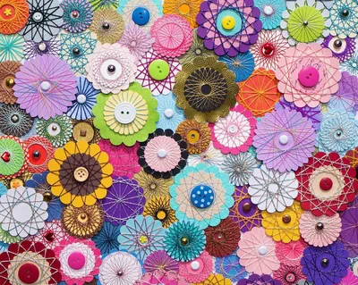 Image de Puzzle "Springbok Bloomin Buttons" pour adultes, 1000 pièces, illustré par l'artiste Lind