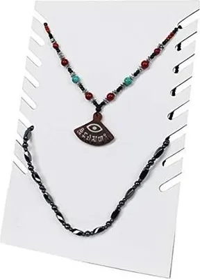 Produktbild von 8er Kettenhalter Kettendisplay Kettenaufsteller Kunstleder weiss