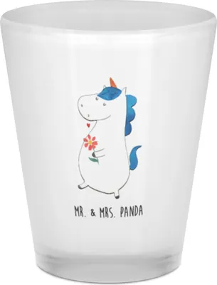Produktbild von Mr. & Mrs. Panda Likör Glas Einhorn Spaziergang - Transparent - Geschenk, Einhörner, Unicorn, Freundin, Schnapsglas, Stamper, Mutter, Shot, Kleines, Pinnchen, Blumen
