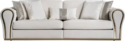 Produktbild von Weißer Dreisitzer Designer Polstersofa Luxus 3-Sitzer Textil Sitzmöbel