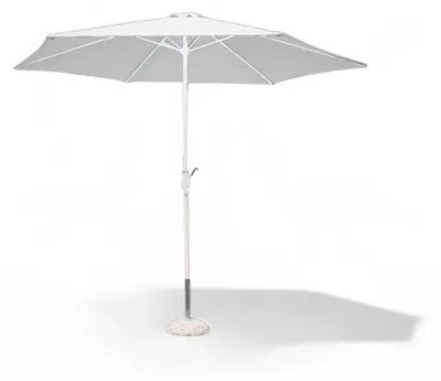 Zdjęcie produktu dla Parasol ogrodowy 2x3 m z centralnym słupkiem ze stali i mechanizmem otwierającym z korbką Sospiro – biały