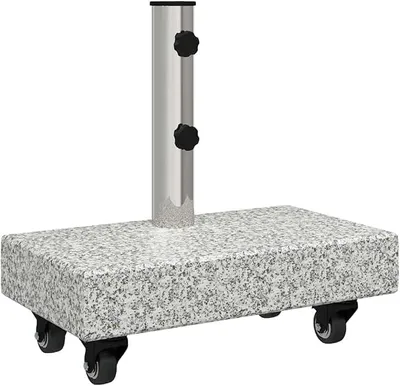 Imagen del producto de Soporte para sombrilla, sombrilla, soporte para paraguas, soporte para sombrilla, base para sombrilla para mástiles de color gris, 45 x 25 x 45 cm, granito
