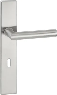 Produktbild von 1802/2002 BASIC 02 K Hermat ZT Türdrücker Langschildgarnitur Edelstahl matt (Lochung: BB, Entfernung: 72mm) Lochung: BB Entfernung: 72mm