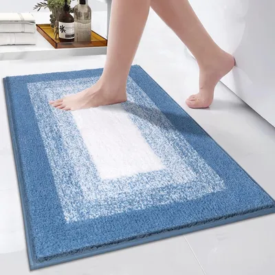 Obrázek produktu pro Podložka pod vanu, 80 x 120 cm, protiskluzová, mikrovlákno, modrá, pro koupelnu