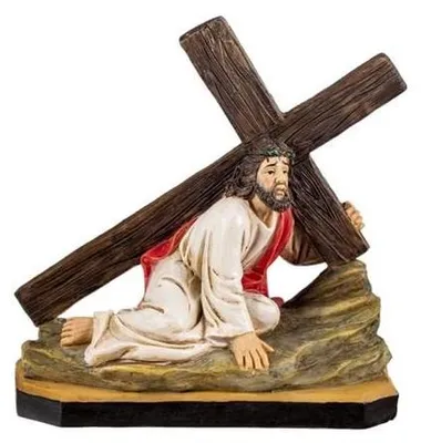 Jesus-Kreuzweg-Figur, 12 cm, Kunstharz, mehrfarbig