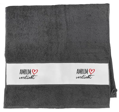 Produktbild von Huuraa Handtuch Amrum verliebt 50x100cm Graphite Baumwolle Handtuch Geschenkidee