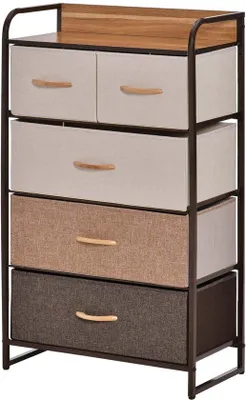 Productafbeelding van Opvouwbare stoffen opbergdoos, 5-voudig, 58 x 29 x 99 cm, verkrijgbaar in meerdere kleuren