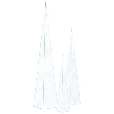 Produktbild von vidaXL LED-Leuchtkegel-Set Acryl Deko Kaltweiß 30/45/60 cm