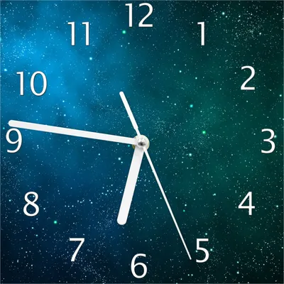 Produktbild von Wallario Design Wanduhr Sternenhimmel - Milchstraße und Sterne bei Nacht aus Echtglas, Größe 20 x 20 cm