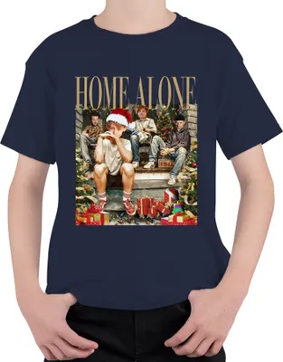 Produktbild von Home Alone Gangster Retro Vintage Kevin Kate Harry Marv - Weihnachten Christmas Xmas Uni Kinder T-Shirt, Navy, 128