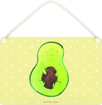 Produktbild von Mr. & Mrs. Panda Schild Avocado Kern DIN A4 - Gelb Pastell - Geschenk, Wandschild, glücklich, Türschild, Spruch Leben, Pflanze, Avokado, wandtafel, kleine aufmerksamkeit