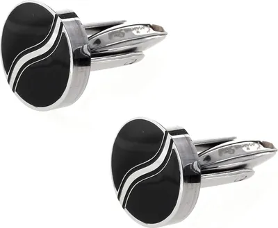 Immagine prodotto di Gemelli da uomo in acciaio inossidabile 316L - Rivestimento nero lucido - CLJ5 - Diametro 15mm