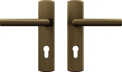 Produktbild von AXA Türbeschlagset Innentür - Curve Click Milan - Türgriff Bronze - mit Zylinderbohrung - PC72 - Türgriff mit Schutzschild