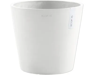 Image de Ecopots Amsterdam 30 + Pot de fleurs avec réservoir d'eau - L 30 cm x H 25,9 cm - Intérieur et extérieur