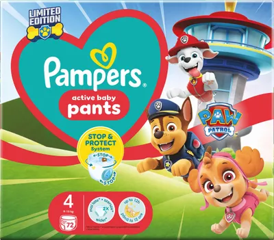 Image de Couches Paw Patrol, Taille 4 (9-15 kg), 72 pièces