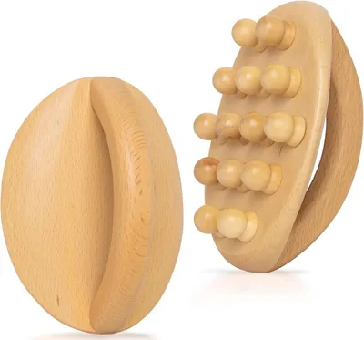 Produktbild von Holzmassagegerät, Lymphdrainage-Massagegerät, Set zur Körperkonturierung und Cellulite-Behandlung, Gua Sha-Holzinstrument, Bürste zur Körpermodellierung