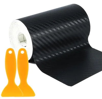 Productafbeelding van Carbonfolie, 10 cm x 10 meter, hoogglans zwart, zelfklevend, waterdicht, krasbestendig