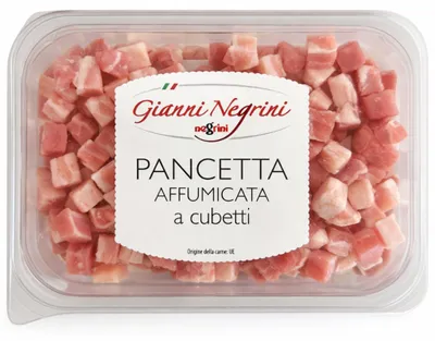Image de Pancetta fumée coupée en dés, 80 g - Gianni Negrini