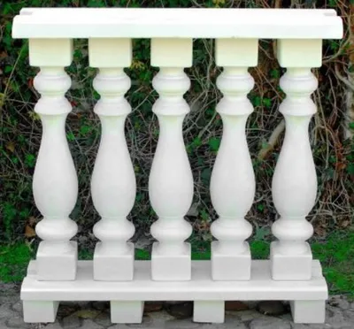 Produktbild von Casa Padrino Jugendstil Balustrade Weiß 100 x 25 x H. 101 cm - Massives Stein Geländer aus feinstem Beton - Garten & Terrassen Balustraden
