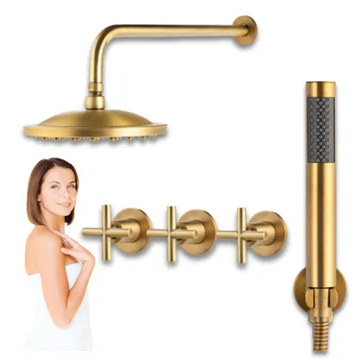 Produktbild von Retro Unterputz-Brausegarnitur S-1127V Altgold
