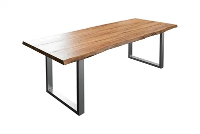 Produktbild von Esstisch Baumkante massiv Akazie natur 180 x 90 silber LIAM