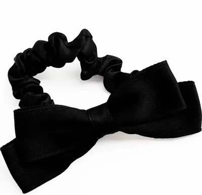 Produktbild von Elegantes Haargummi aus Satin mit modischer Schleife Schwarz