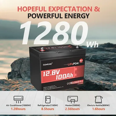 Produktbild von Lithium-Akku - LiFePO4-Akku - Batterie - Bootsbatterie - Campingbatterie - 12V, 100Ah Kapazität