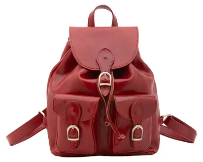 Immagine prodotto di Zaino da donna, borsa a tracolla, in vera pelle di vacchetta, prodotto in Italia, colore nero