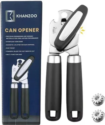 Productafbeelding van Famanu handopener met ergonomische handgreep en veilige snijtechniek - roestvrij staal