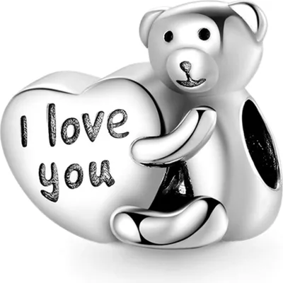 Produktbild von Gnoce Charm Love You-Bär FDC067 Silber