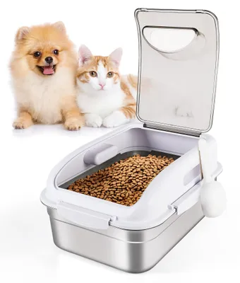 Edelstahl Tierfutterbehälter, luftdicht, mit Schaufel, bis 5 kg