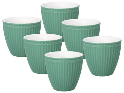 Produktbild von Greengate Alice Mini Latte Cup dusty green 0,1l Set6