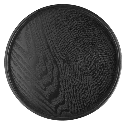 Image de Plateau rond en bois massif pour thé, café, collations, repas, plateau de service, assiettes, plateaux de restaurant, 21 cm