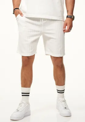 Produktbild von CARISMA Herren Shorts mit Gummibund & Tunnelzug - Sommershorts mit Strick-Streifen-Muster Kurze Hose Shorts Bermuda Sweatshorts mit Streifenmuster im Regular-Fit