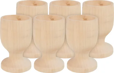 Produktbild von VBS Eierbecher, 6 Stück, Kiefernholz