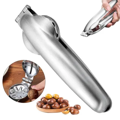 Produktbild von Maronenzange,Schneider Maroni,Edelstahl Kastanien Clip,2 In 1 Schneider Chestnut,Kastanienzange Sheller,Für Guter Küchenhelfer Maronen Lassen Schnell